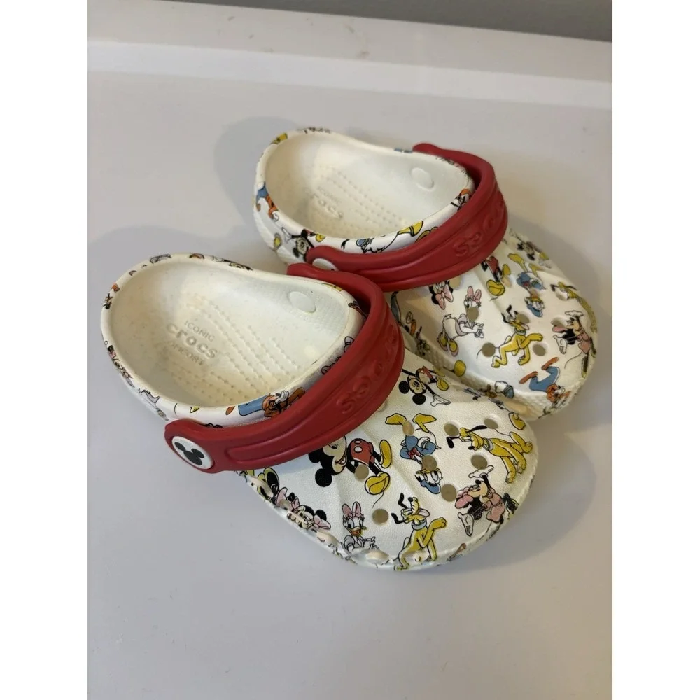 CROCS Mickey & Friends Clogs Kids 8 Disney White & Red